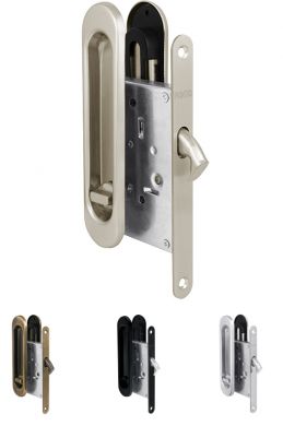 Ручки для раздвижных дверей Комплект ручка защёлка для раздвижных дверей Punto Soft LINE SL-011 SN никель