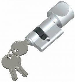 Цилиндры Цилиндр ключ-фиксатор для стеклянных дверей СТ BF AL алюминий