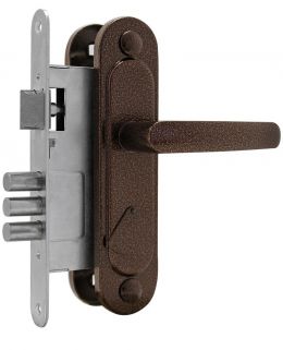 Ручки дверные     Omega с замком врезным сувальдным с защёлкой ЗВ9.1-01 медь 3 ключа