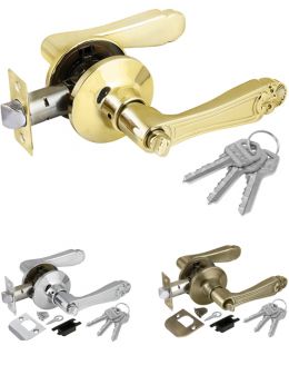 Ручки дверные Ручка защелка Фуаро DK637/BL РB-Е (637/BL РB-Е) (ключ / фиксатор) золото